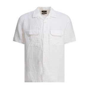 BEAMS PLUS Seersucker Camp Collar Short Sleeve Shirt Men WHITE Shirts